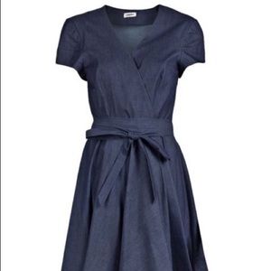 L’AGENCE Wrap Around Denim Dress